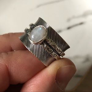 🆕 Ring Moonstone Spinner Meditation Sterling